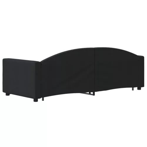  fekete kihúzható szövet heverő fiókokkal 80 x 200 cm