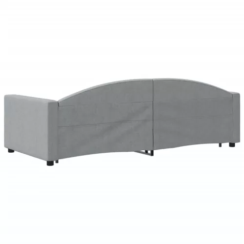  világosszürke kihúzható szövet heverő fiókokkal 90 x 200 cm