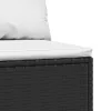  fekete polyrattan kerti középső kanapé párnákkal