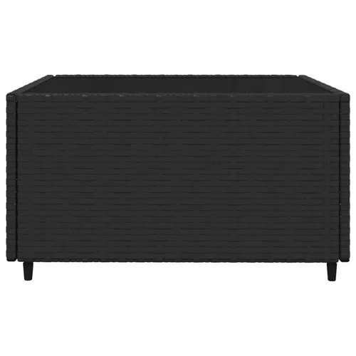  3 részes fekete polyrattan kerti ülőgarnitúra párnákkal