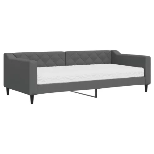  sötétszürke szövet heverő matraccal 90 x 200 cm