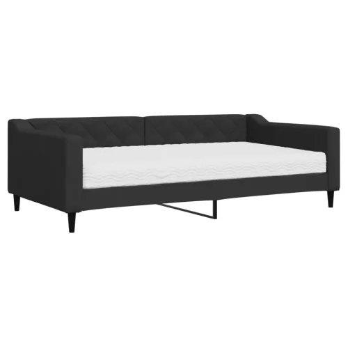  fekete szövet kanapéágy matraccal 100 x 200 cm