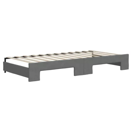  sötétszürke kihúzható szövet heverő 90 x 200 cm