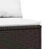  barna polyrattan kerti középső kanapé párnákkal