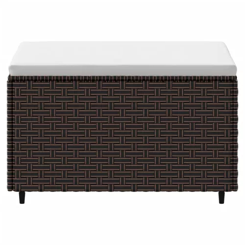  barna polyrattan kerti lábtartó párnával