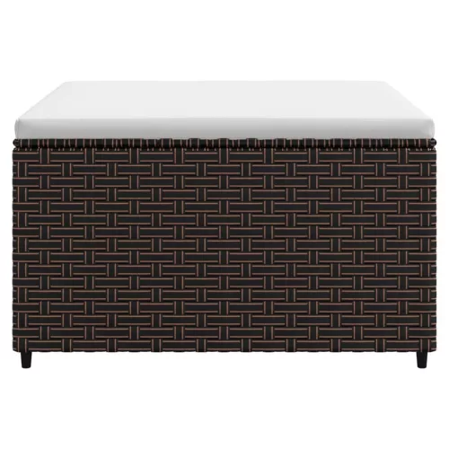  barna polyrattan kerti lábtartó párnával