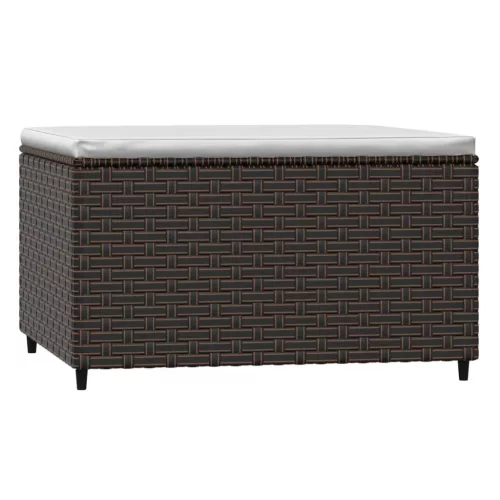  barna polyrattan kerti lábtartó párnával