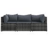  3 részes szürke polyrattan kerti ülőgarnitúra párnákkal