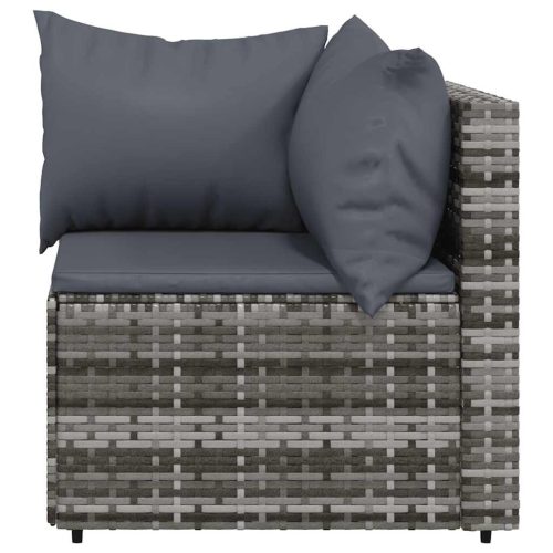  4 részes szürke polyrattan kerti ülőgarnitúra párnákkal