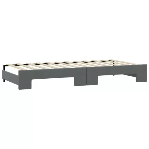  sötétszürke kihúzható szövet heverő fiókokkal 80 x 200 cm
