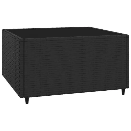  4 részes fekete polyrattan kerti ülőgarnitúra párnákkal
