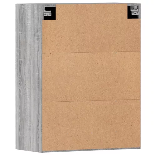  2 db szürke sonoma színű szerelt fa fali éjjeliszekrény