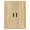  2 db sonoma tölgy színű szerelt fa falra szerelhető szekrény