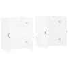  2 db fehér szerelt fa falra szerelhető szekrény