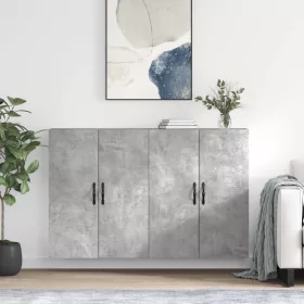  2 db betonszürke szerelt fa falra szerelhető szekrény