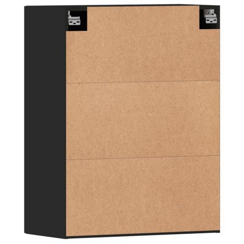  2 db fekete szerelt fa falra szerelhető szekrény