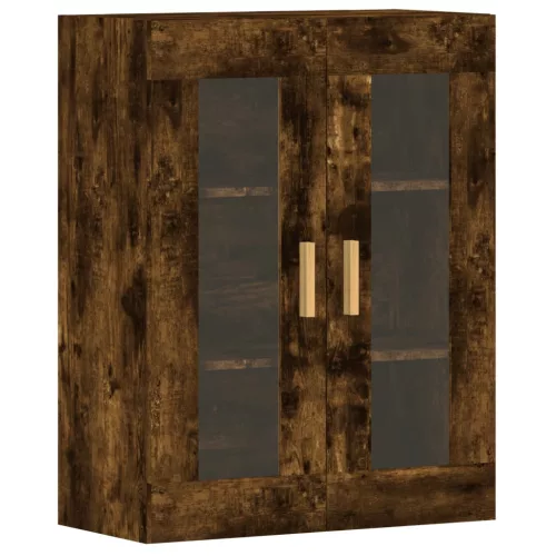  2 db füstös tölgy színű falra szerelhető fa éjjeliszekrény