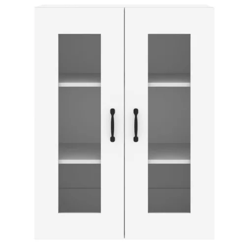  2 db fehér szerelt fa falra szerelhető szekrény