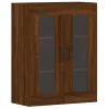  2 db barna tölgy színű szerelt fa fali szekrény