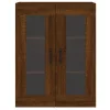  2 db barna tölgy színű szerelt fa fali szekrény