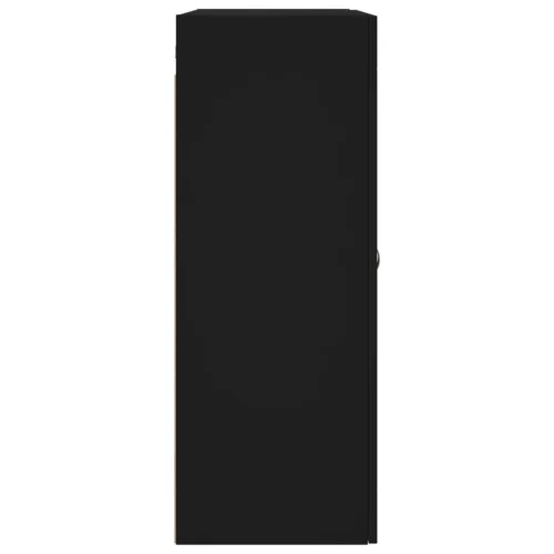  2 db fekete szerelt fa falra szerelhető szekrény