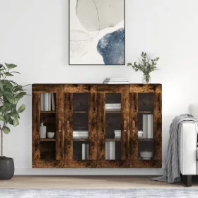    2 db füstös tölgy színű falra szerelhető fa éjjeliszekrény