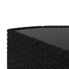  3 részes fekete polyrattan kerti ülőgarnitúra párnákkal