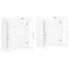  2 db fehér szerelt fa falra szerelhető szekrény