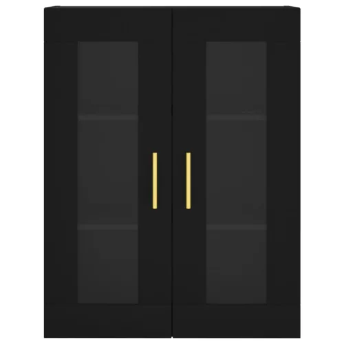  2 db fekete szerelt fa falra szerelhető szekrény