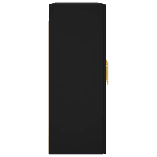  2 db fekete szerelt fa falra szerelhető szekrény