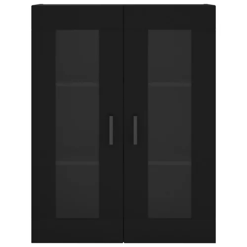  2 db fekete szerelt fa falra szerelhető szekrény