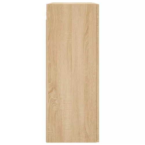  2 db sonoma tölgy színű szerelt fa falra szerelhető szekrény