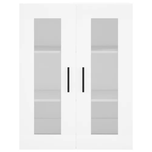  2 db fehér szerelt fa falra szerelhető szekrény