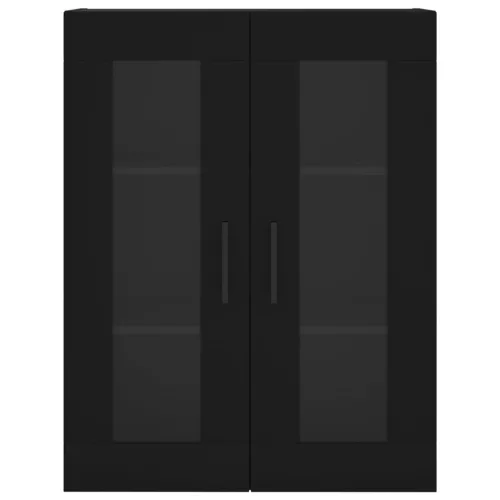  2 db fekete szerelt fa falra szerelhető szekrény