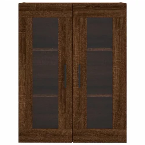  2 db barna tölgy színű szerelt fa fali szekrény