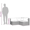  3 részes fekete polyrattan kerti ülőgarnitúra párnákkal