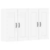  2 db fehér szerelt fa falra szerelhető szekrény