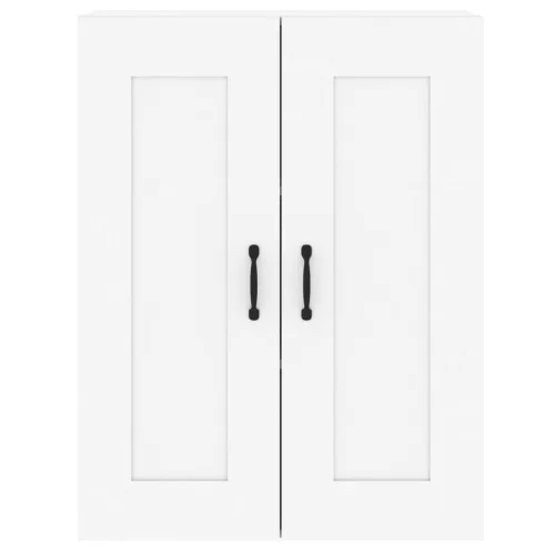  2 db fehér szerelt fa falra szerelhető szekrény