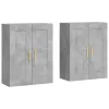  2 db betonszürke szerelt fa falra szerelhető szekrény