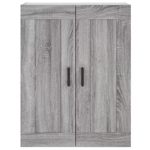  2 db szürke sonoma színű szerelt fa fali éjjeliszekrény