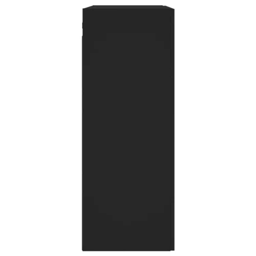  2 db fekete szerelt fa falra szerelhető szekrény