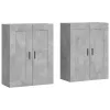  2 db betonszürke szerelt fa falra szerelhető szekrény
