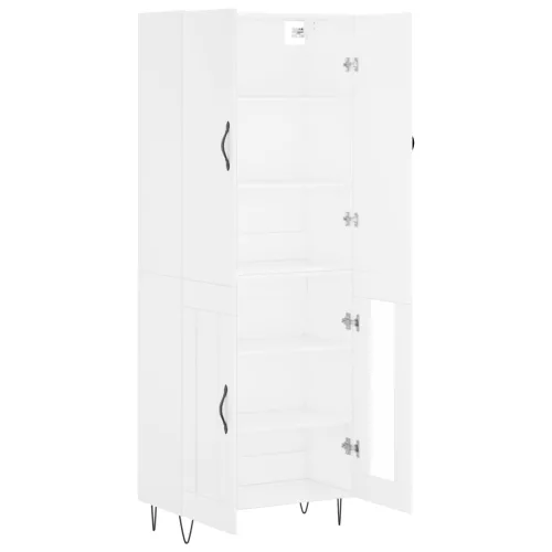  fehér szerelt fa magasszekrény 69,5 x 34 x 180 cm