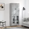  betonszürke szerelt fa magasszekrény 69,5 x 34 x 180 cm