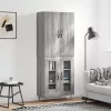  szürke sonoma szerelt fa magasszekrény 69,5 x 34 x 180 cm