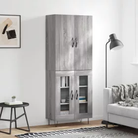  szürke sonoma szerelt fa magasszekrény 69,5 x 34 x 180 cm