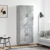  betonszürke szerelt fa magasszekrény 69,5 x 34 x 180 cm
