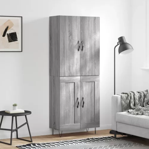  szürke sonoma szerelt fa magasszekrény 69,5 x 34 x 180 cm