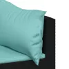  4 részes fekete polyrattan kerti ülőgarnitúra párnákkal
