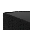 4 részes fekete polyrattan kerti ülőgarnitúra párnákkal